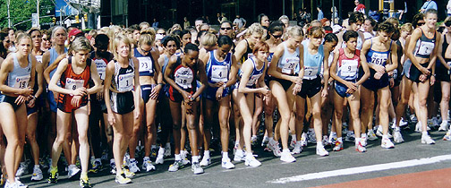 Lining up for the start.